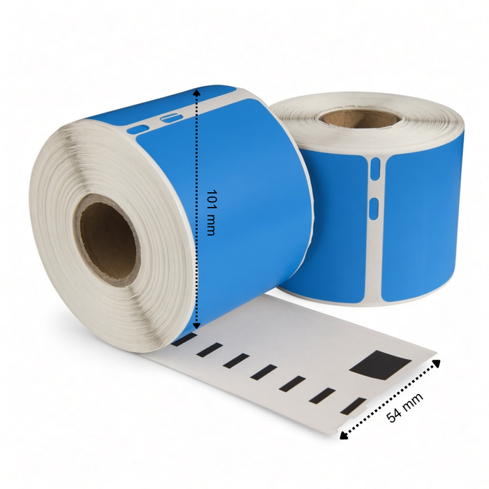 Etiquetas compatibles con Dymo 99014, azules, 101 mm x 54 mm, 220 etiquetas, permanentes