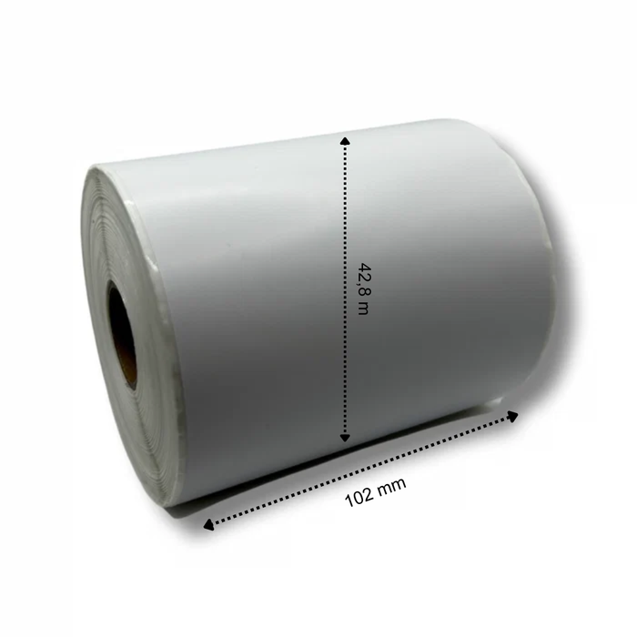 Rollo de papel térmico continuo compatible con Brother RD-S01E2, 102 mm x 42,8 metros