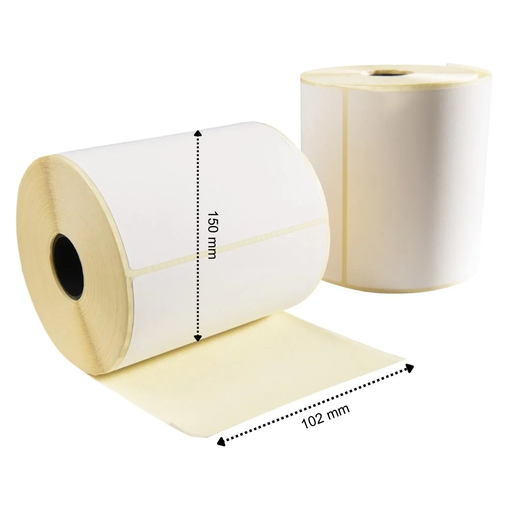 Etiquetas de envío DPD, 102 mm x 150 mm, 300 etiquetas por rollo, núcleo de 25 mm, blanco, térmico ECO, permanente