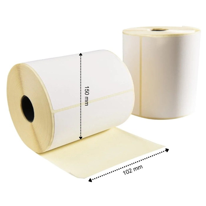 PostNL verzendetiketten, 102 mm x 150 mm, 300 etiketten per rol, kern 25 mm, wit, Thermisch ECO, permanent met perforatie