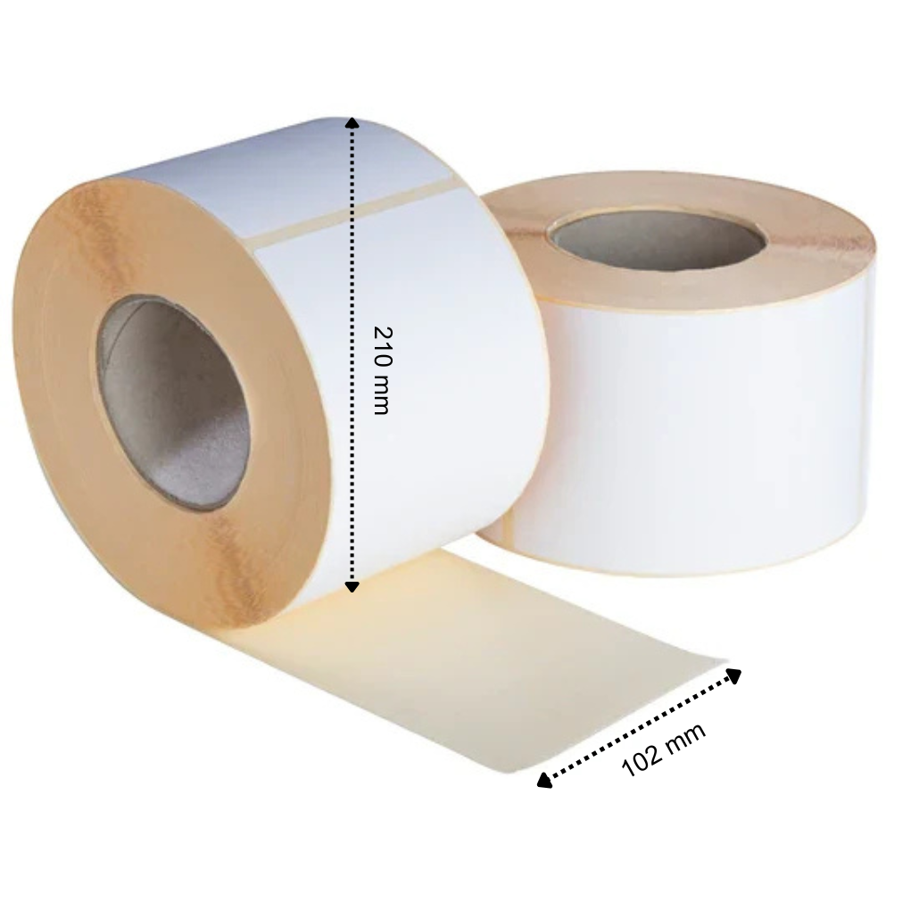 Etiquetas de envío DHL 102x210 mm 640 etiquetas por rollo núcleo 76 mm blanco térmico ECO permanente