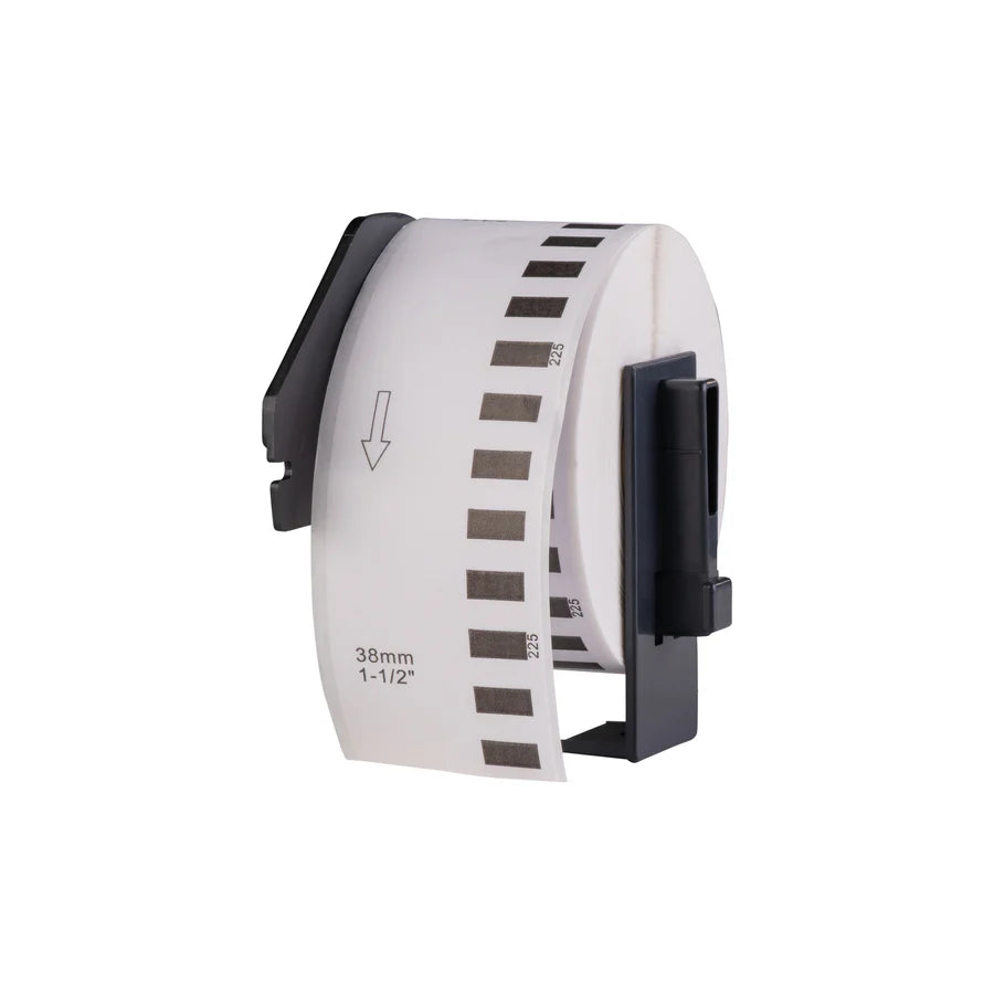 Etiquetas compatibles con Brother DK-11208, 38 mm x 90 mm, 400 etiquetas por rollo, con portarrollos Brother, permanentes