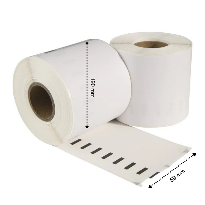 Etiquetas compatibles Dymo 99019 190x59 mm – 110 etiquetas blancas permanentes