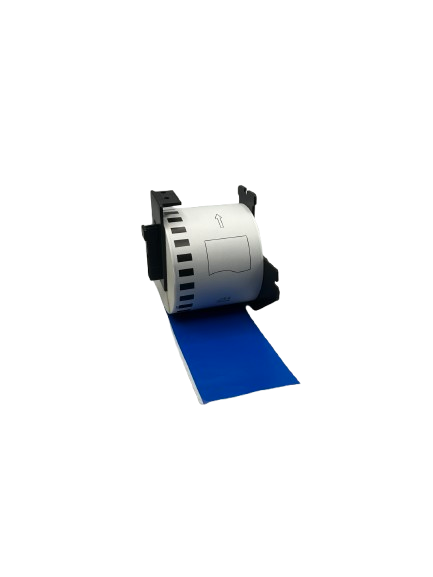 Etiquetas compatibles Brother DK-22205 azules, 62 mm x 30,48 m, incl. soporte Brother, permanentes
