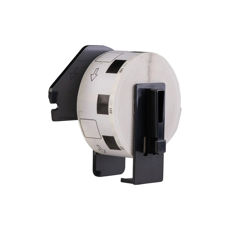 Etiquetas compatibles con DK-22214, 12 mm × 30,48 m, incluido el soporte Brother, permanentes