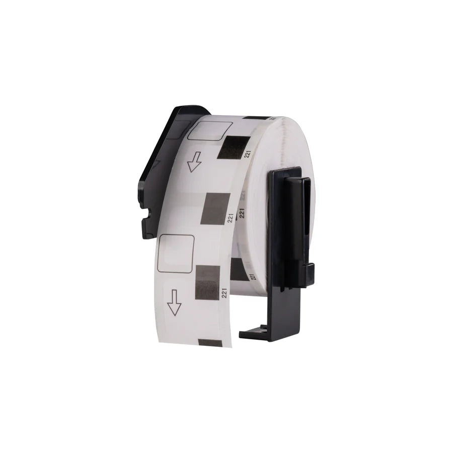 Etiquetas compatibles con DK-22214, 12 mm × 30,48 m, incluido el soporte Brother, permanentes