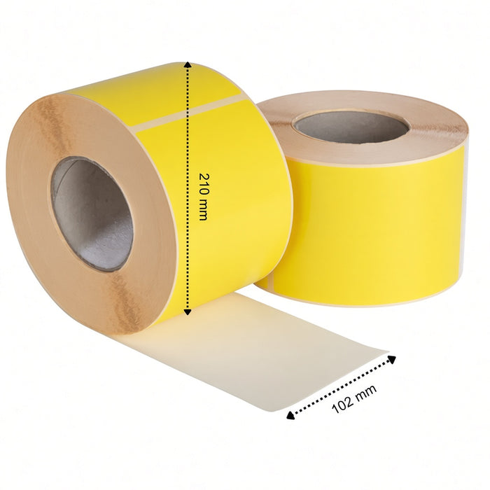 Etiquetas de envío DHL, 102 × 210 mm, 810 etiquetas, térmicas ECO, amarillas, permanentes, núcleo de 76 mm