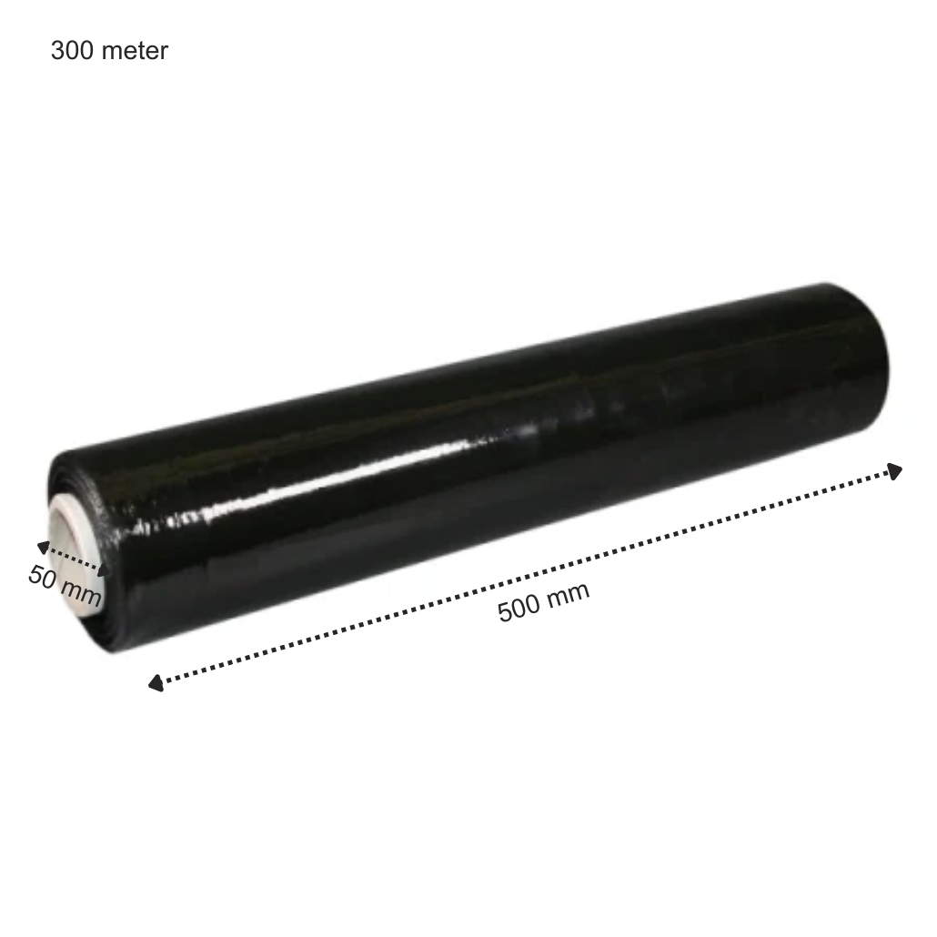 Película de embalaje manual Negra - 500mm x 300 metros - Núcleo 50mm
