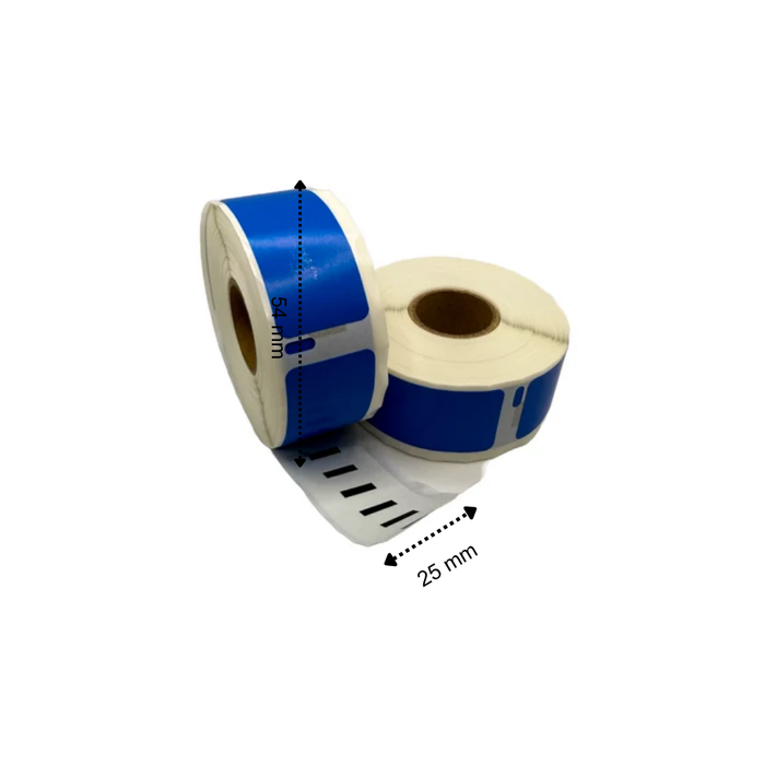 Etiquetas compatibles Dymo 11352 54x25 mm 500 etiquetas por rollo azul permanente para impresoras de etiquetas
