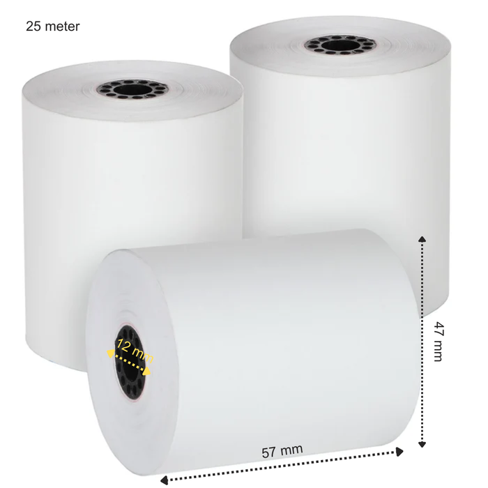 50 x rollos de papel térmico 57x47x12 - 25 metros - papel térmico de calidad A