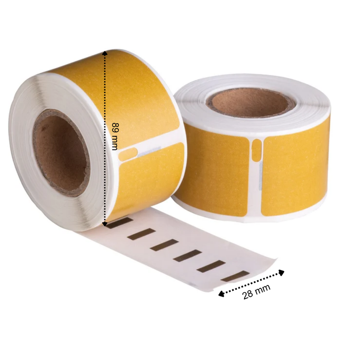 Etiquetas compatibles Dymo 99010 Oro, 89 mm x 28 mm, 130 etiquetas, permanentes