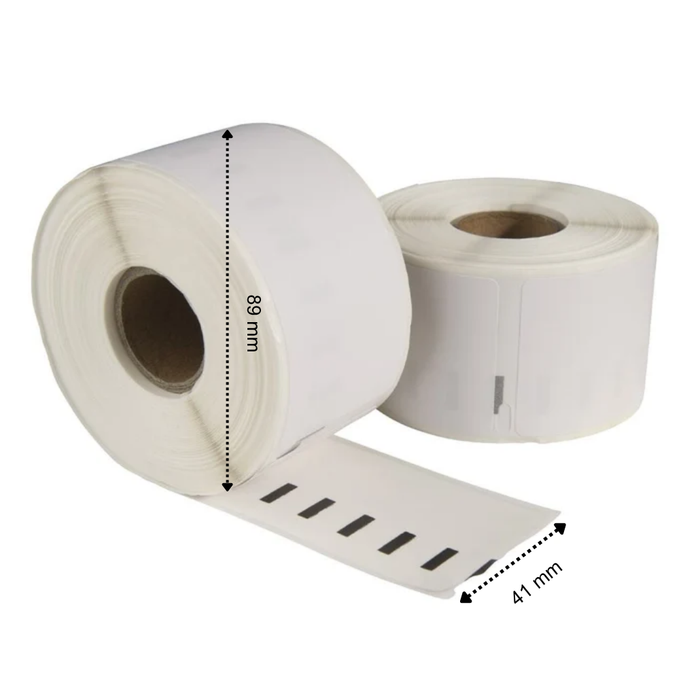 Etiquetas compatibles Dymo 11356 extraíbles / S0722560, 89 mm x 41 mm, 300 etiquetas por rollo, blanco