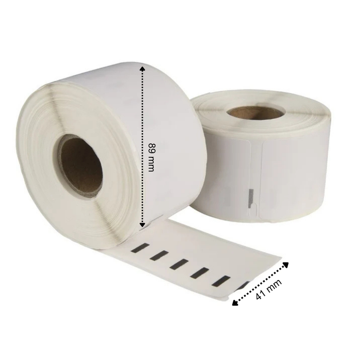 Etiquetas compatibles Dymo 11356 89x41 mm – 300 etiquetas blancas permanentes
