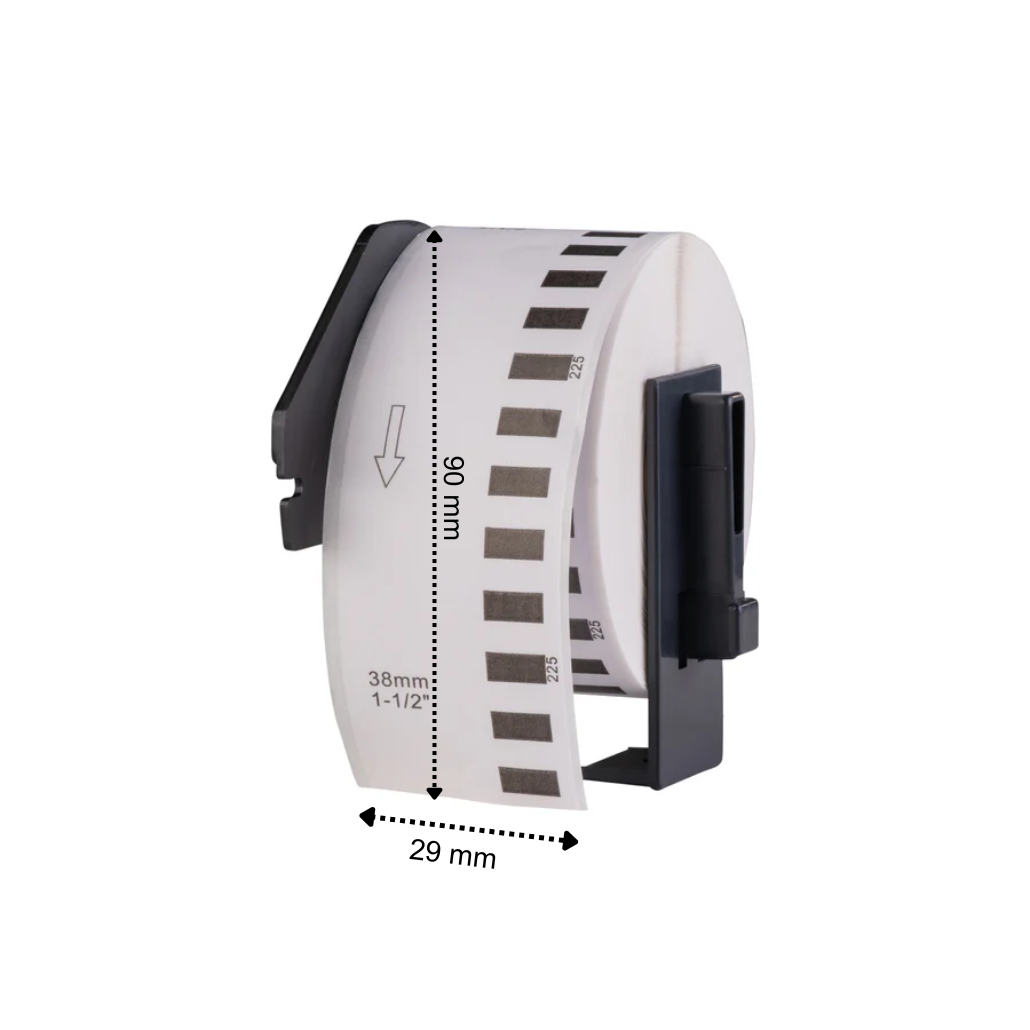 Etiquetas compatibles con Brother DK-11201, 29 mm x 90 mm, 400 etiquetas por rollo, con portarrollos Brother, permanentes