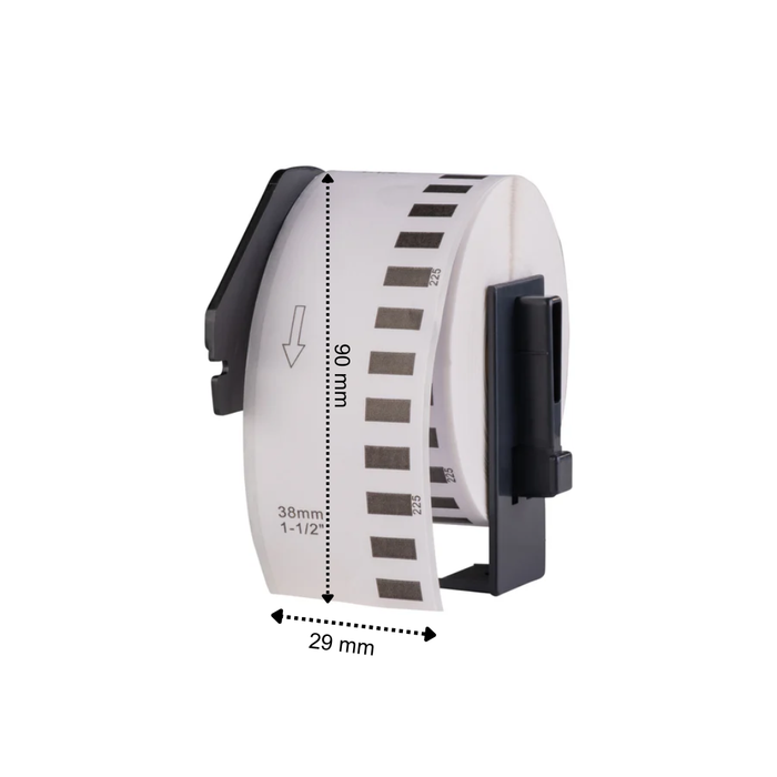 Etiquetas compatibles con Brother DK-11201, 29 mm x 90 mm, 400 etiquetas por rollo, con portarrollos Brother, permanentes