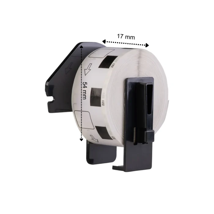 Etiquetas compatibles con Brother DK-11204, 17 mm x 54 mm, 400 etiquetas por rollo, con portarrollos Brother, permanentes