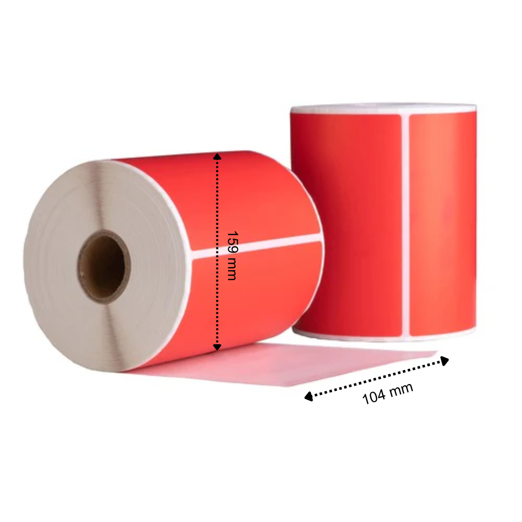 Etiquetas compatibles con Dymo 4XL/S0904980, 104 mm x 159 mm, 220 etiquetas, rojas, permanentes