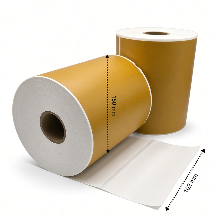 Etiquetas de envío Oro, 102 mm x 150 mm, 280 etiquetas por rollo, núcleo 25 mm, Térmico ECO, permanente