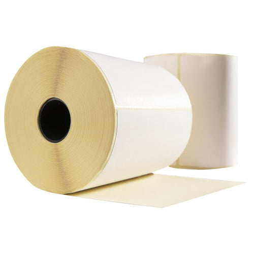 Etiqueta térmica, 102 mm x 102 mm, 700 etiquetas por rollo, núcleo de 25 mm, blanca, ECO, permanente
