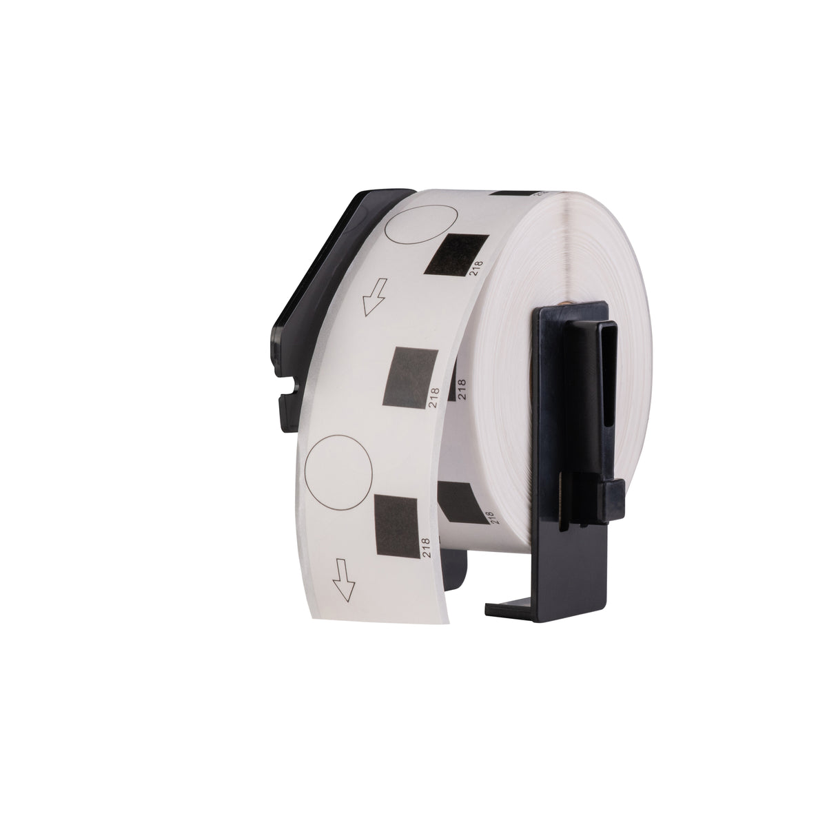 Etiquetas compatibles Brother DK-11218, 24 mm x 24 mm redondas, 1.000 etiquetas por rollo, incl. soporte Brother, permanentes