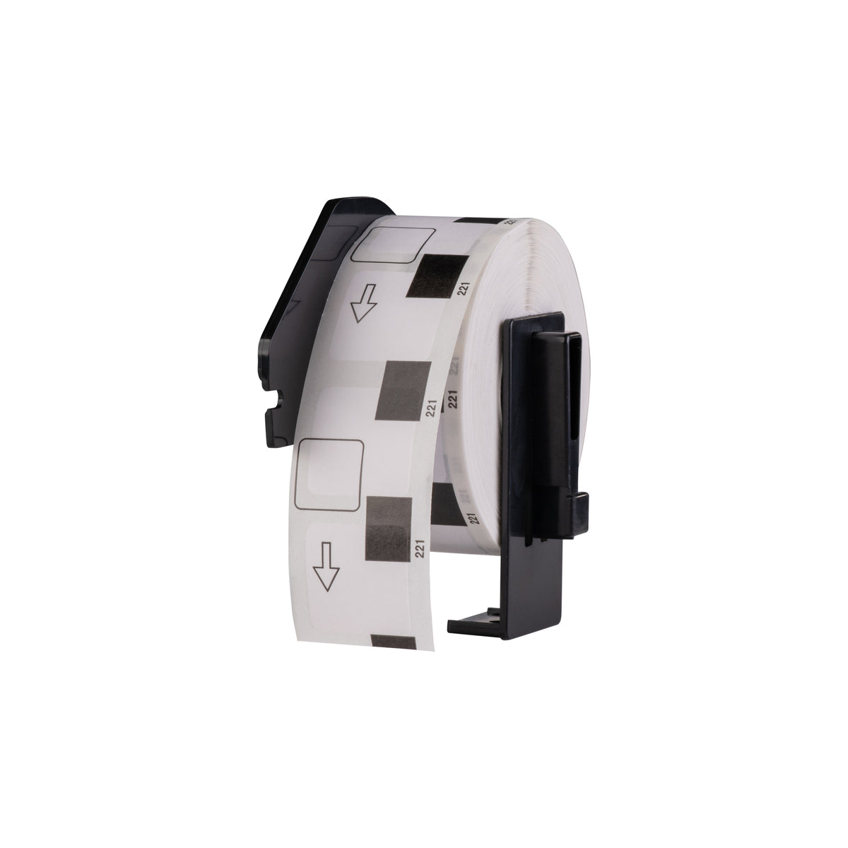Etiquetas compatibles Brother DK-11221, 23 mm x 23 mm, 1.000 etiquetas por rollo, incl. soporte Brother, permanente
