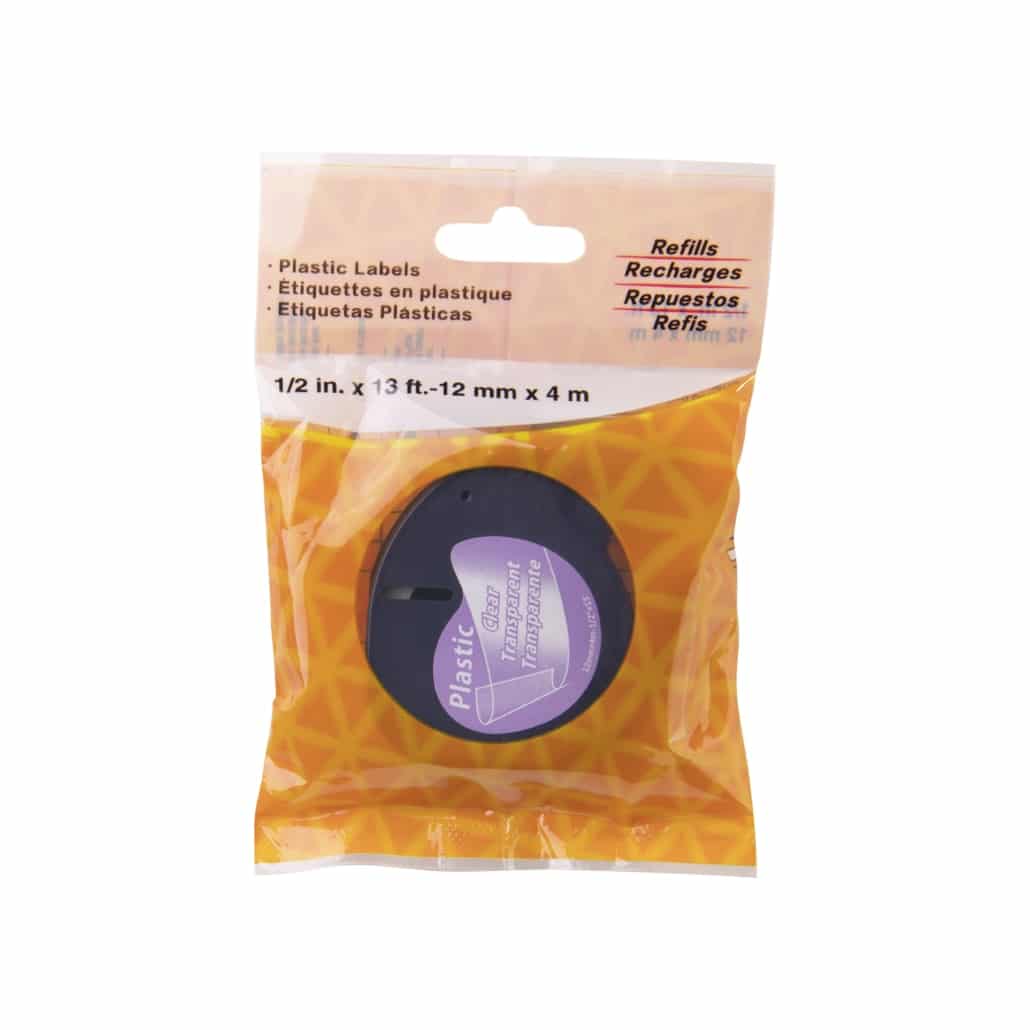 Cinta compatible con Dymo 12267 (S0721530) negra sobre transparente 12 mm x 4 m