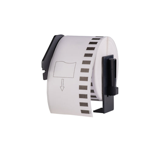 Etiquetas compatibles Brother DK-22212, rollo de 62 mm × 15,24 m, incluye soporte Brother, adhesivas permanentes