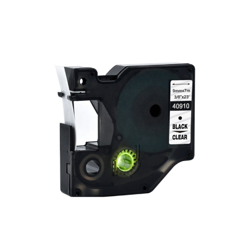 Cinta Dymo D1 compatible 40910 (S0720670) negro sobre transparente 9 mm x 7 m