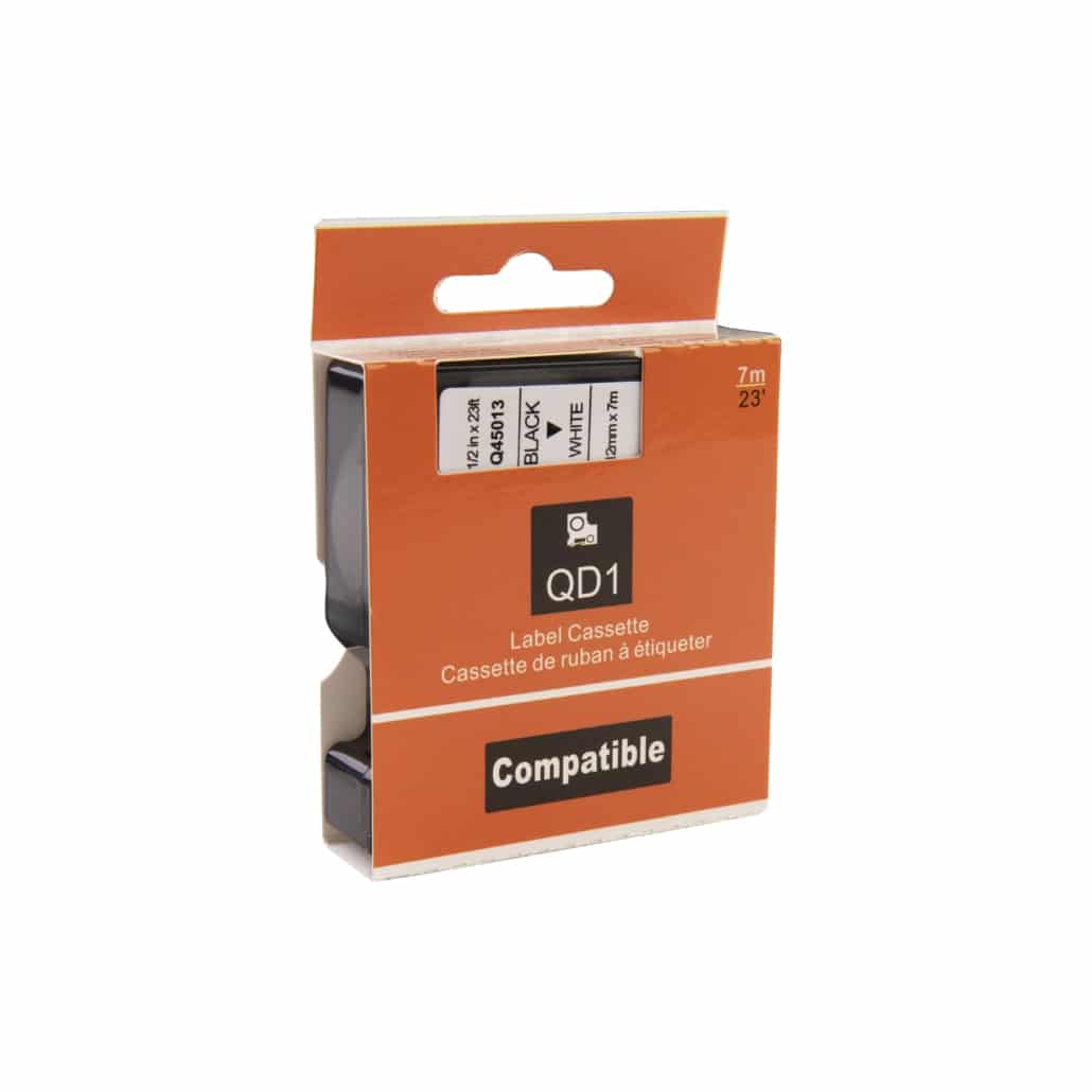 Cinta compatible Dymo D1 45016 (S0720450) negro sobre azul 12 mm x 7 m