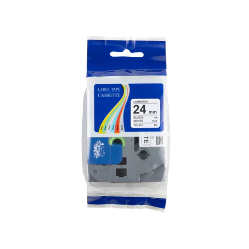 Cinta Brother compatible TZe-451 negra sobre roja, 24 mm x 8 m