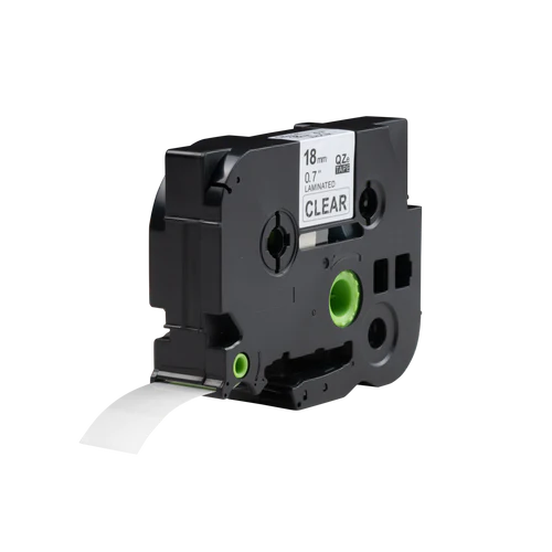 Cinta TZe-741 compatible con Brother, negro sobre verde, 18 mm x 8 m