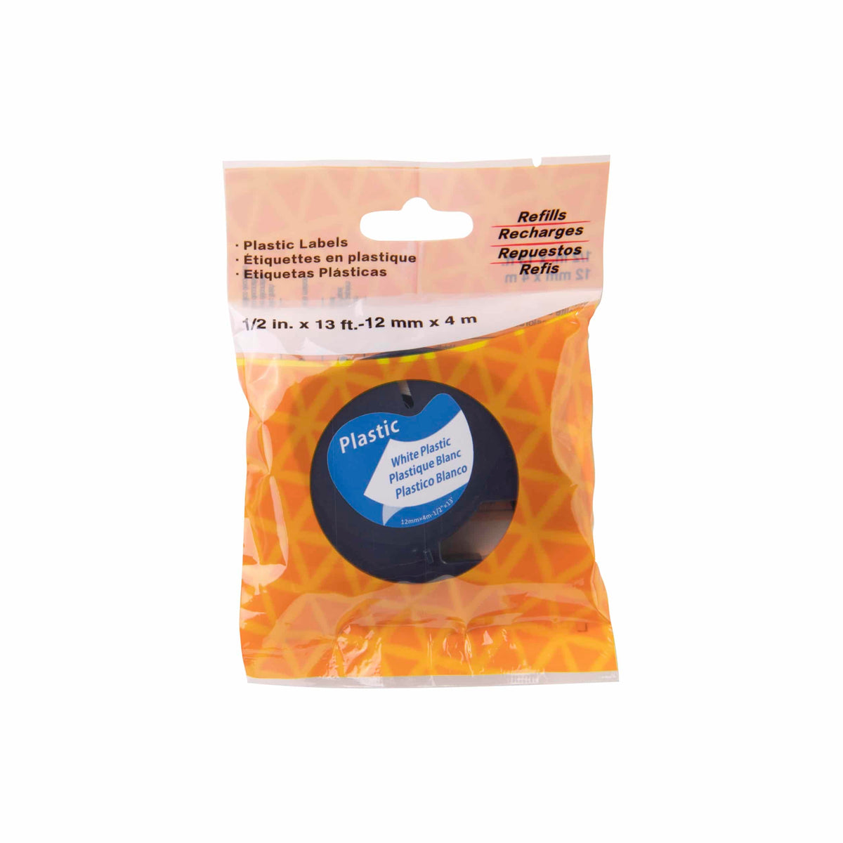 Cinta compatible Dymo LetraTag 91201 (S0721610) negro sobre blanco 12 mm x 4 m