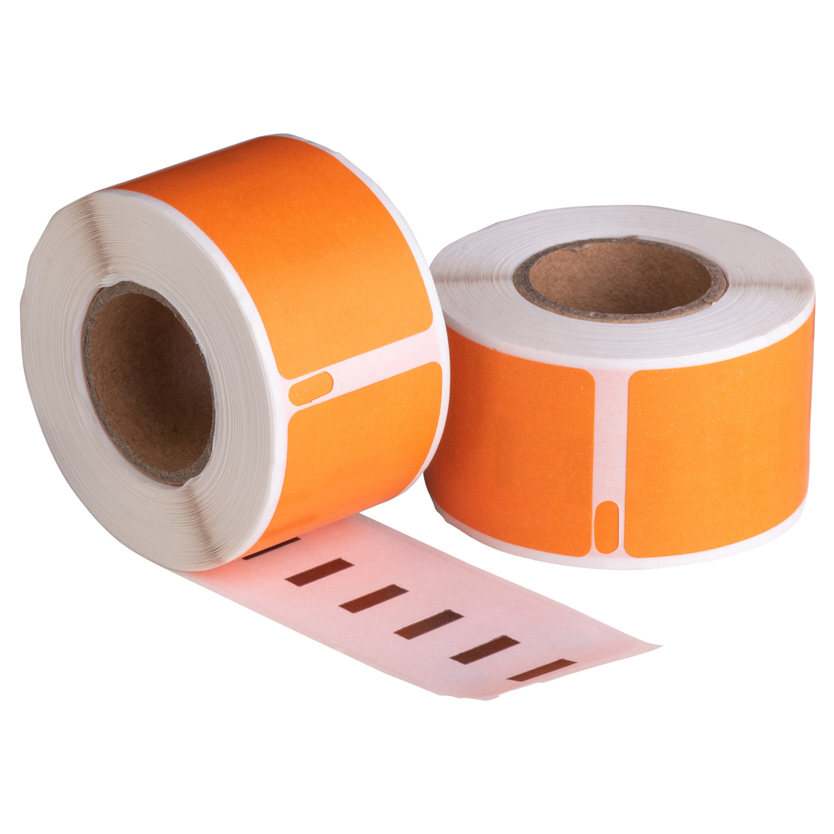 Etiquetas compatibles Dymo 99010 Naranja, 89 mm x 28 mm, 130 etiquetas, permanentes