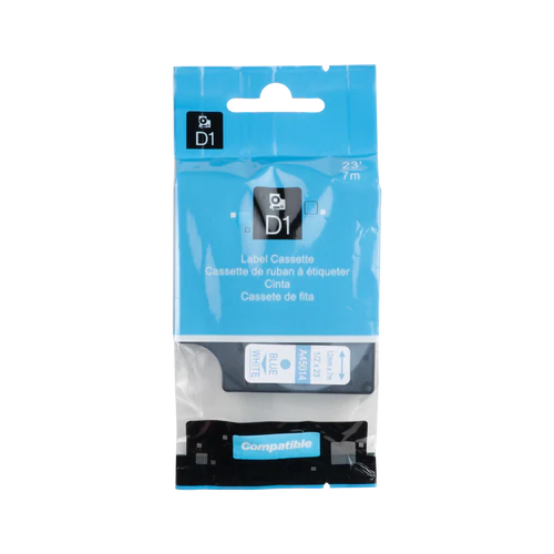 Cinta Dymo D1 Compatible 45014 (S0720540 ) azul sobre blanco 12 mm x 7 m