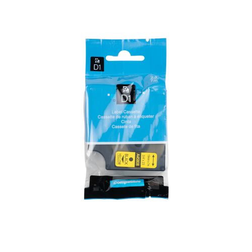 Cinta Dymo D1 compatible 45811 (S0720910) blanca sobre negro 19 mm x 7 m