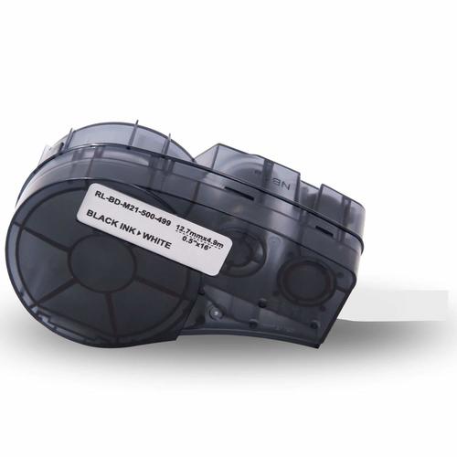 Cinta vinílica Brady M21-500-499 negra sobre blanco 12,7 mm x 4,88 m (compatible)