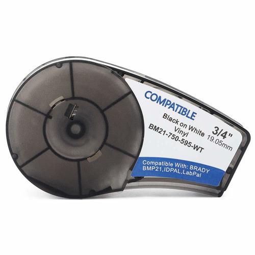 Cinta vinílica Brady M21-750-595-OR negra sobre naranja 19,1 mm x 6,40 m (compatible)