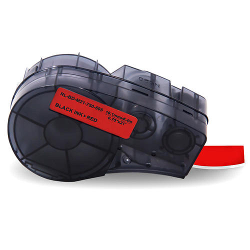 Cinta vinílica blanca sobre roja Brady M21-750-595-RD 19,1 mm x 6,40 m (compatible)