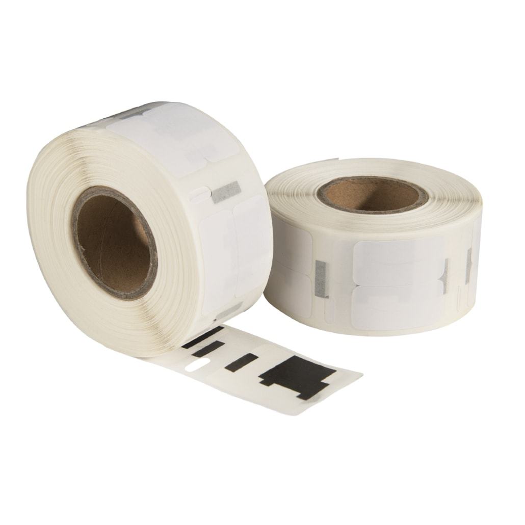 Etiquetas compatibles Dymo 11353 / S0722530, 25 mm x 13 mm, 1.000 etiquetas por rollo, blanco, permanente