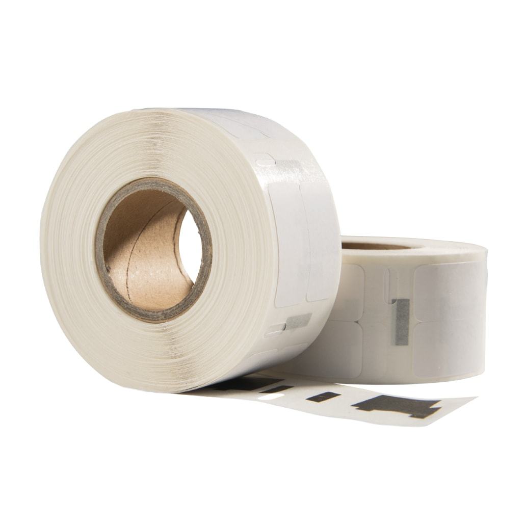 Etiquetas compatibles Dymo 11353 / S0722530, 25 mm x 13 mm, 1.000 etiquetas por rollo, blanco, permanente