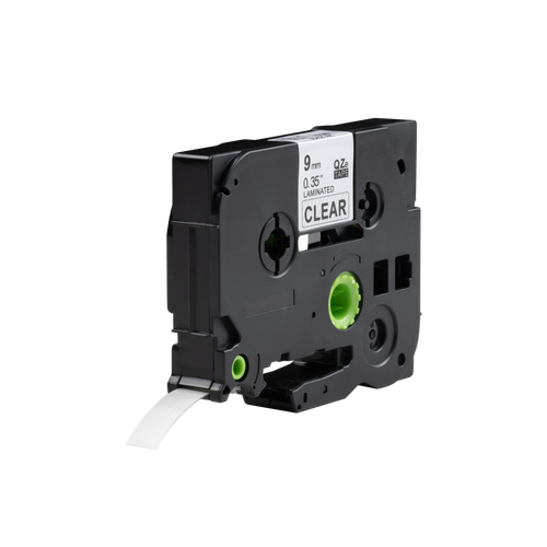 Cinta TZe-121 compatible con Brother, negro sobre transparente, 9 mm x 8 m