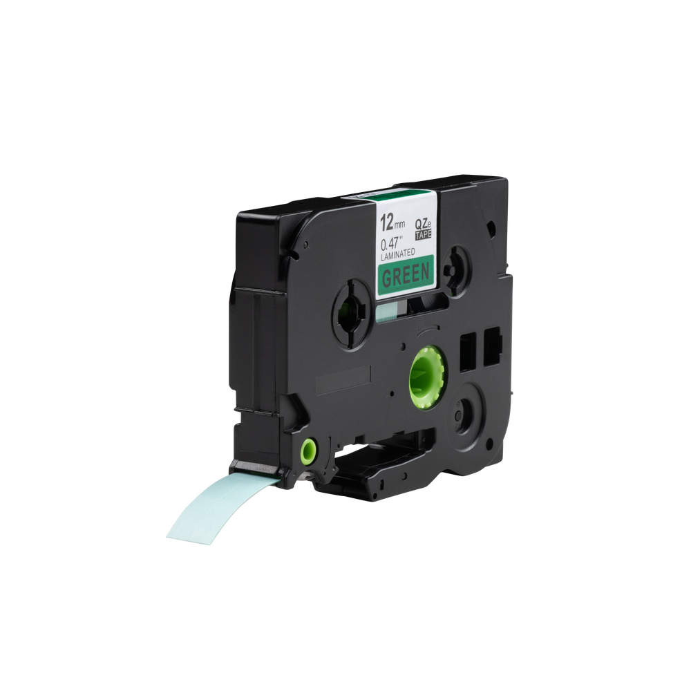 Cinta compatible con Brother TZE-731, negro sobre verde, 12 mm x 8 m
