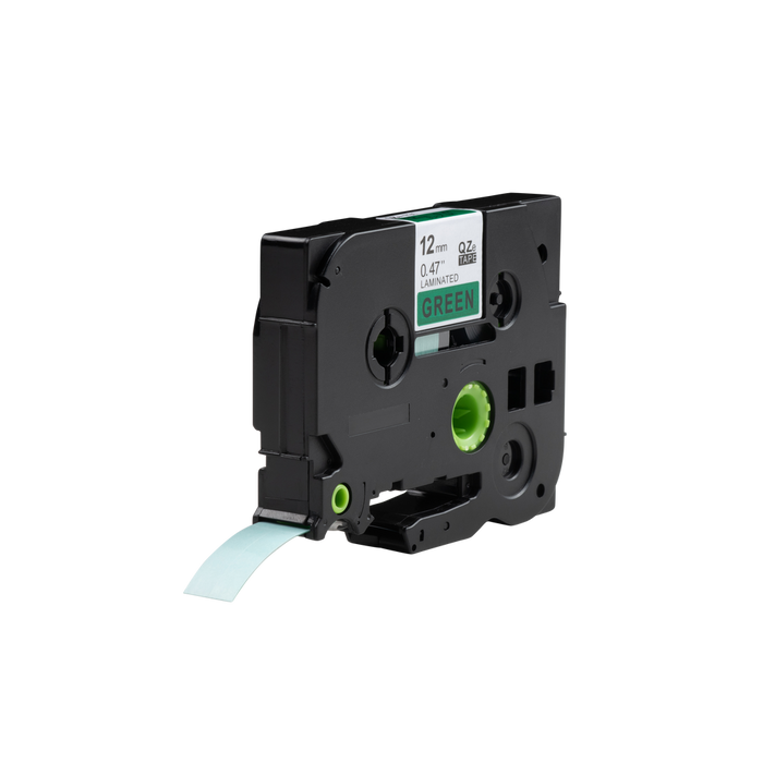Cinta compatible con Brother TZE-731, negro sobre verde, 12 mm x 8 m